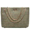 Geweven handtassen in damesstijl, boodschappentassen met grote capaciteit, damesrokken en schoudertassen met modeontwerp met metalen ketting