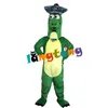 Maskottchenkostüme716 Grüner Dinosaurier mit Hut, Monster-Maskottchen-Kostüm, Cartoon-Charakter-Anzug