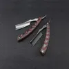 Profesyonel Kuaför Jilet Düz Kenar Kesim Boğaz Razor Vintage Ahşap Kolu + Paslanmaz Çelik Tek Kenar Bıçak Tıraş Razor P0817