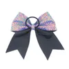 8 pollici paillettes cheer bow ragazze bowknot cravatte per capelli fascia elastica per capelli cheerleading archi corda gomma per bambini scrunchies