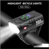 Lampor T6 LED Cykellampa 10W 800LM 6 MODES USB Uppladdningsbar strömvisning MTB Mountain Road Bike Front Lamp Cykelutrustning F88 QXG8F