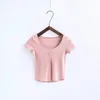 korean summer white crop top women knitted short sleeve t shirt kawaii tee femme streetwear camisetas verano mujer 210521