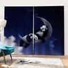 Vorhang Vorhänge Kreative Panda Mond Blackout Fenster Po Druck Vorhänge Für Wohnzimmer Kinder Schlafzimmer Blau