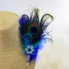 Pins, Brooches Men's Suits Brooch Blue Green Feather Label Pins Bouquet Boutonniere Corsage Lapel For Male Long Pin Ym-012