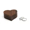Drewniane pudełka biżuteria DIY Puste rzeźbione pierścień w kształcie serca pudełko Naszyjnik przechowywania Pierścionek Kreatywny Materiały ślubne