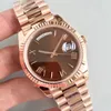 3 cores Super Quality Watch EW Maker 40mm 228239 228238 228235 Roman Chocolate Dial Rose Gold Sapphire ETA CAL.3255 Movimento Mecânico Mens automático relógios