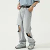 IEFB Herrkläder | Sommar Koreansk Straight Cut Trend Light Blue Casual Jeans Herrkläder 210524