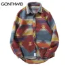 Gonthwid Hip Hop Tie Dye Snap Button Shirts Mannen Mode Casual Streetwear Jurk Shirt Jassen Mannelijke Hipster Tops 220312