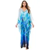 Chiffon Long Beach Cover Up Women Jurken Robe de Plage Vestidos Playa Bikini Cover Pareos Mujer Beachwear # Q842 210420