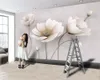 Niestandardowy 3d kwiatowy tapeta Nordic elegancki kwiat marmur tekstury domu wystrój salon sypialnia kuchnia ściana pokrycia ścienne tapety