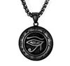 Pendentif Colliers Vintage Collier en acier inoxydable Oeil d'Horus Hommes Punk Égyptien Rune Amulette Chaînes En Argent Bijoux