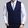 Mode Merk Trui Heren Cardigan Jacquard Slim Fit Jumpers Knitwear Vest Herfst Koreaanse stijl Casual Mens Kleding 210909