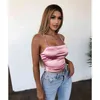 Summer Camis Women Sexy Silk Satin Back Cross Vest Tops Female Short Style BacklTank Girls Brief Fashion Tanks Top 2020 X0507