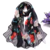 Ny mode vår / sommar kvinnor blommig utskrift strand silke halsduk sjalar kvinnlig lång wraps strand solskyddsmedel hijab y1108