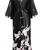 Cetim mulheres noivas vestígios de casamento sleepwear casual casual rayon longo nightgown kimono roupão de banho