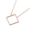 YiKLN Classic Hollow Geometric Square Pendant Necklaces Jewelry Titanium Steel Chokers Necklace For Women Colares YN17052