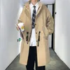 drawstring waist trench coat