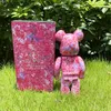 뜨거운 400% 28cm Bearbrick abs cherry blossom 패션 베어 치아키 인물 수집가를위한 장난감 Bearbrick 예술 작품 모델 장식 장난감