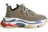 Authentique The Hacker Project Triple S Chaussures Beige Vert Jaune Flora Print 17FW Hommes Femmes Baskets Old Dad Platform Sneakers Paris Sports Avec Boîte D'origine 36-46