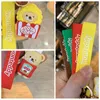 Teddy Cartoon Foodie Silicone Keychain Carino Car Pendente Pendente Studente Borsa Gioielli Catena chiave Popcorn Milk Tè Amanti Auto Ornamenti G1019