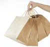 2021 8 "x4.75" x10 "bolsas de papel kraft marrom sacos de compras bolsas de embalagem de papel kraft para loja de compras usando