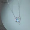 Thaya Real 925 Silver Neck45cm Crescent Necklace Pendant Zirconia Light Blue for Women Elegant Fine Jewelry Gift 210621268U