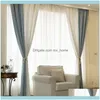 Cortina Deco El Suministros Hogar Jardín Cortinas Gyc2148 Gyrohome 1Pc Blackout Lino Empalme Color Sólido "Personalizado" Ventana Salón D