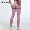 Normov Sexig sömlös Leggings Kvinnor Slim High Waist Squat Proof Fitness Bubble Butt Legging Push Up Gym Sport Workout Leggins 211203