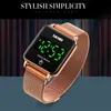 Skmei Fecha Hora Hombre Mujer Digital Touch Relojes Led Diseño simple Hombres Mujeres Reloj de pulsera Hebilla magnética Hombres Señoras Reloj 1744 Q0524