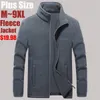 Plus tamaño 7xl 8xl 9xl para hombre softshell chaquetas de lana masculina sudadera cálida abrigos térmicos rompevientos ropa deportiva ropa de marca x0710