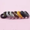 Män Hypoallergeniska flexibla sport Antibakteriella silikonringar 8mm matkvalitet FDA Silikon Fingerring Mängummiband Q070848735480538