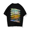 Oil Painting Hip Hop Oversize T Shirt Men Streetwear Rainbow Harajuku Tshirt Short Sleeve Cotton Loose HipHop T-Shirt Couple 210603