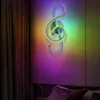 Lâmpada de parede nórdica simples RGB LED METAL MUSICAL NOTA EMPLEDO DE CABA NOITE SPIRAL LUMPO MODERNO HOMES CASA CASA LIVRADA DE LIVRA DE LIVRE