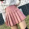 女性の夏の格子縞のスカートハイウエストプリントプリーツSかわいい甘い韓国の女の子ミニプラスサイズXS-XXLファルダスサイ210510