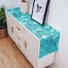 Turquoise Marble Lattice Table Runner Luxury Home Dining Coffee Holiday Wedding Decoration Party Dinner 211117