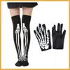 Fournitures de Cosplay de fête, décorations d'halloween, gants et chaussettes squelette, accessoires de Costume de mascarade XD24789