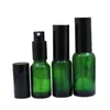 Vide Vert Bouteille Rechargeable En Verre Noir Vaporisateur Lotion Pompe Couvercle Portable Emballage Cosmétique Flacons D'huile Essentielle Conteneur 5 ml 10 ML 15 ML 20 ML 30 ML 50 ML 100 ML