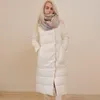 Parkas en duvet pour femmes FTLZZ hiver double face légère plume longue veste femmes manteau droit mince Parker épissage chaud Fit Puffer Outwear F