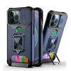 Hybrid Kickstand -ringfodral för iPhone 7 8 Plus X XS XR 11 Pro Max 12 Mini 13 14 Armor Rugged Shield Case W Card Slot Phone Cover6064245