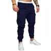 2019 nya manliga byxor mens joggare solida multi-pocket byxor sweatpants höst män byxor hip humle harem joggers byxor m-4xl x0723