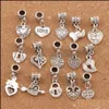 Alloy Loose Beads Jewelry Antiqued Sier Assorted Heart Dangles Fit European Charm Bracelet Diy Metal Bm6 150Pcs/Lot Drop Delivery 2021 Yq6Wm