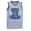 North Carolina Men Tar Hakken 23 Michael Jersey Unc College Basketball Draag Jerseys Zwart Wit Blauw Shirt