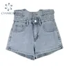 Womens High Waist Buttons Sexy Shorts Denim Pants New Summer Trendy Wide Leg Jeans Shorts Trousers Ladies Washed Egirl Pant 210417