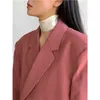 Autumn and Winter Women's Blazer Jacket Casual Solid Hidden Button Pocket Decorative Oversize Coat Fall Women Suit 211122