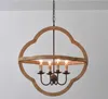 Amerykański styl kraj retro lampy drewniane żyrandol 4/6 głowa żelaza sztuki kawiarni sklep sypialnia dekoracji salon jadalnia lampa LED