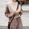 Herfst winter mouwloze gebreide trui vest vrouwen korte casual o-hals vesten vintage trui 10975 210512
