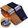 2021 Vinter Nya Mäns Corduroy Varm Casual Pants Classic Style Business Fashion Elasticity Slim Thinken Byxor Man Märke Y0927