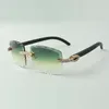 2021 Designer Sonnenbrille 3524023 XL Diamonds Schnittlinien natürliche schwarze Holzschlempel Gläser Größe 58-18-135mm312q