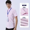 Customize men shirt short sleeve personalize solid color short sleeve male shirt A588 pink yellow 210414