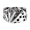 Ancient Silver – Poker Straight Royal Flush Ring – Bandfinger Offene verstellbare Ringe Hip Hop Modeschmuck für Männer Will und Sandy